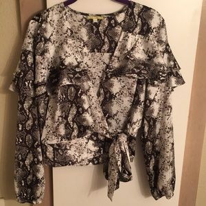 Gianni Bini Python wrap blouse